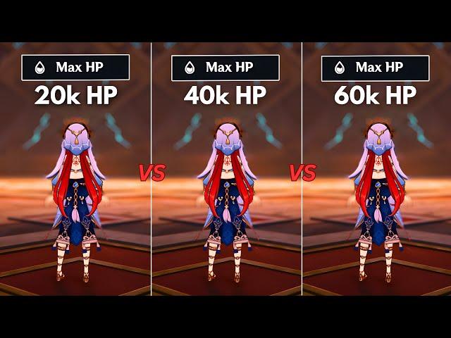 How Much HP Nilou NEED?? 30k vs 40k vs 60k! [ Genshin Impact ]