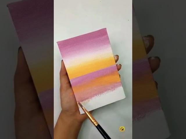 Romantic Sunset lake painting ️ | Acrylic painting on Canvas | She Draws | #shorts