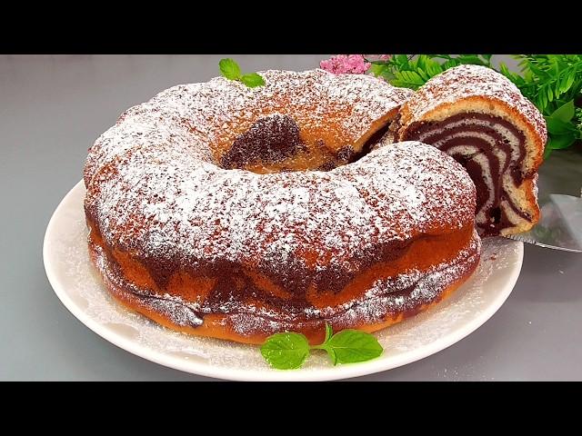 Amazing recipe in 15 minutes! Lush marble CAKE, very TASTY! Simple Ingredients!