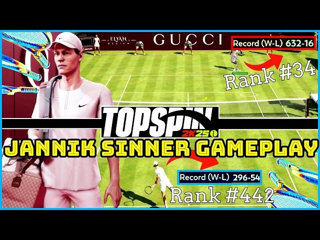 Jannik Sinner TopSpin 2K25 Gameplay vs Rank 34 | Gucci Court | 2K Tour