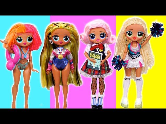 LOL OMG Doll Love Story, School Routine, Cheerleading & Gymnastics Videos