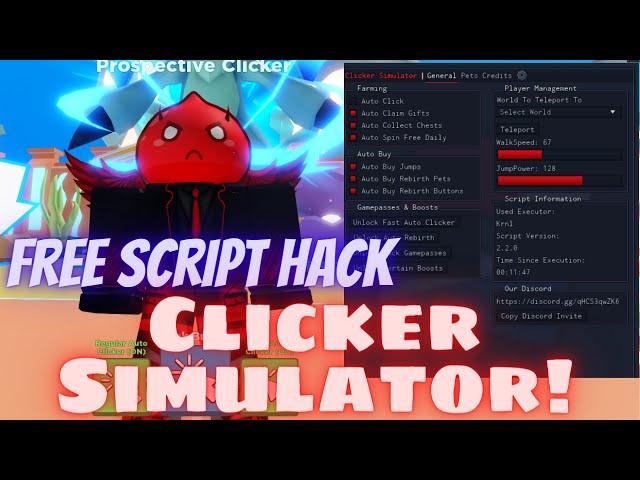 CLICKER SIMULATOR Script AUTO CLICK | FAST CLICK | FREE GAMEPASS | AUTO HATCH | AUTO REBIRTH