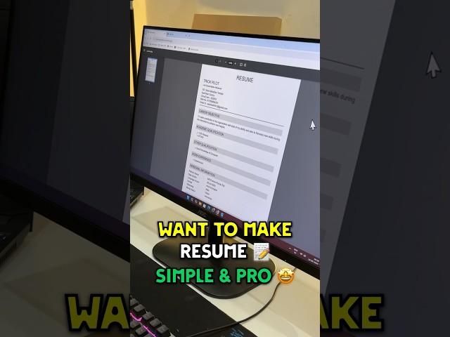 Create Resume In 2 Mins  #pc #shorts