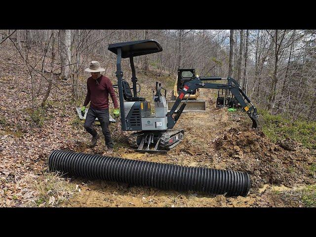 Doing Real Work with the Chinese Mini Excavator - Installing Culverts