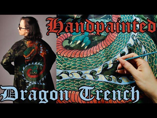 I Hand Painted a Giant Dragon on a Trench Coat for a Fashion Showcase