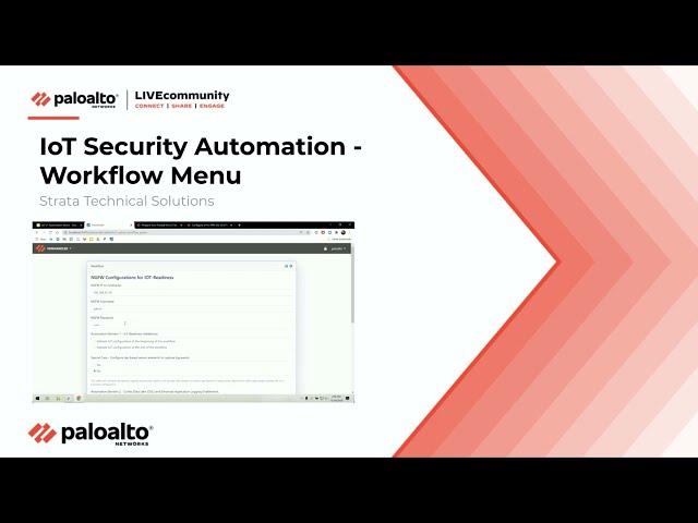 IoT Security Automation - Workflow Menu