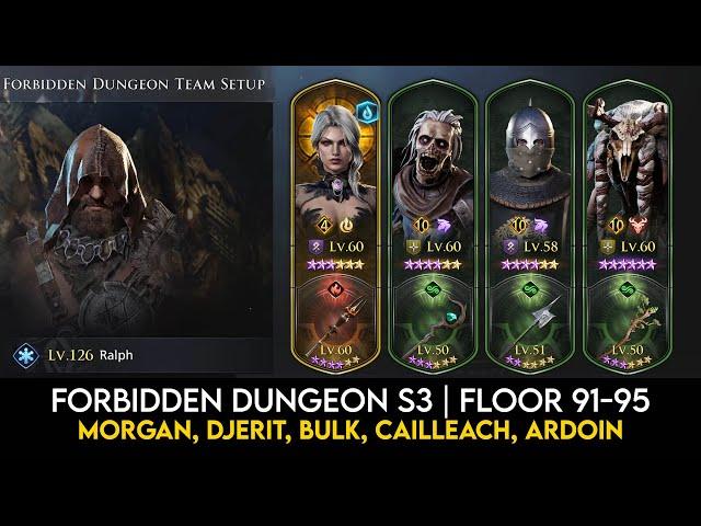 Season 3 Forbidden Dungeon 91 - 95 Playthough | King Arthur Legends Rise Guide