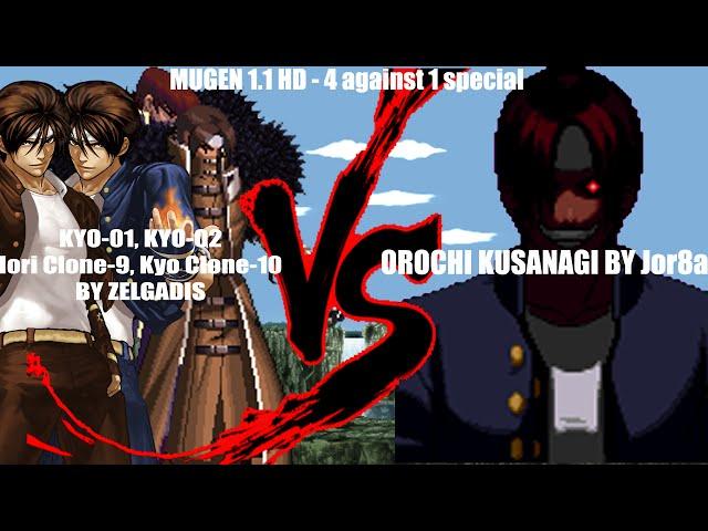 [Mugen 1.1 HD - 4 against 1 Special] Kyo-1, Kyo-2, Iori Clone-9, Kyo Clone-10 vs. OROCHI KUSANAGI