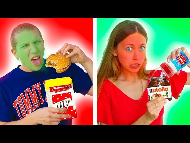 SWEET vs SALTY challenge ! Sweet Vs Salty Food - Anny May