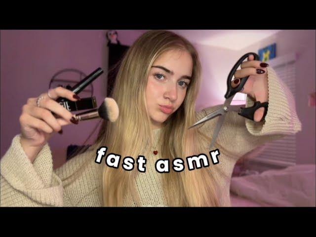 ASMR Fast and Aggressive Makeup and Haircut Roleplay️