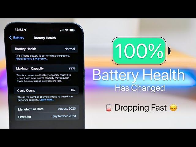 100% Battery Health Has Changed - Dropping Fast