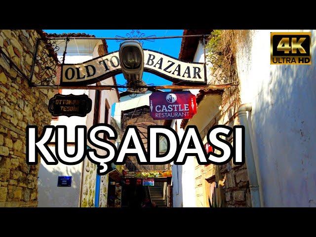 KUŞADASI AYDIN TÜRKIYE WALKING TOUR | OLD TOWN BAZAAR and BAR STREET | July 2024 | 4k UHD 60fps