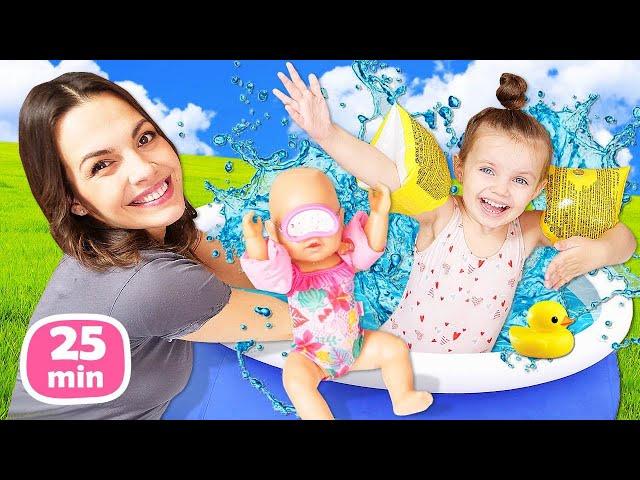 Episodios de verano con Maya y Lina. ¿Vamos a la piscina? Vídeos de Baby Born para bebés