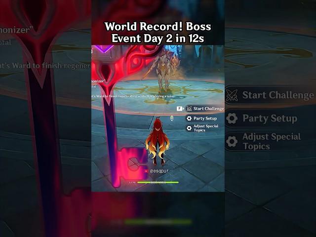 WORLD RECORD! BOSS EVENT DAY 2 IN 12 SECONDS