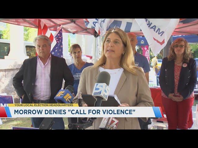 Michele Morrow denies "call for violence"