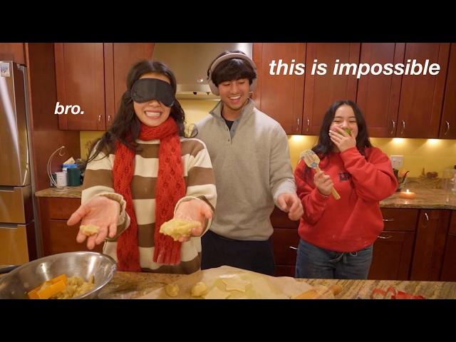 baking with my siblings while BLINDFOLDED... *gone wrong*