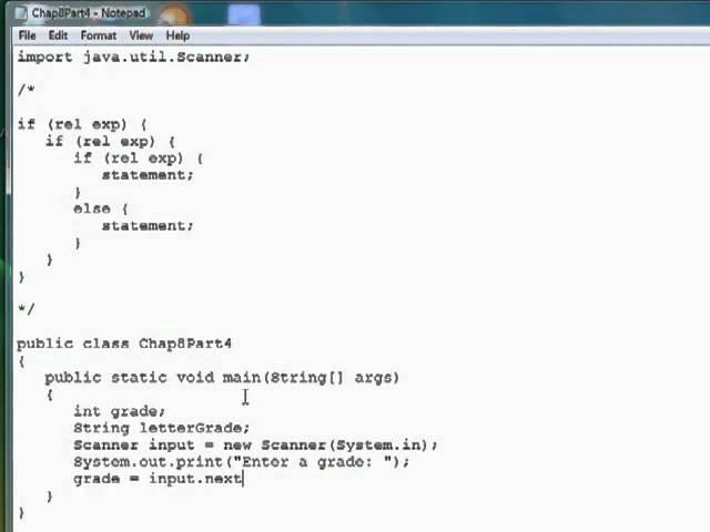 Java Tutorial Nested if-else Statements