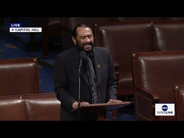 Rep. Al Green speaks on the House floor after being censured for disrupting Pres. Trump's speech