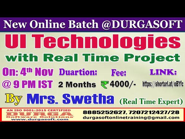 UI TECHNOLOGIES Online Training @ DURGASOFT