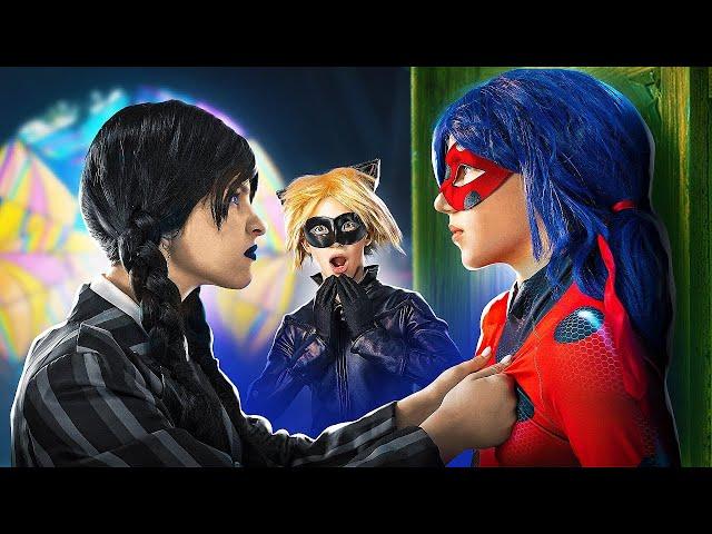 Ladybug vs Wednesday Addams! 24 Jam dengan Cat Noir ️