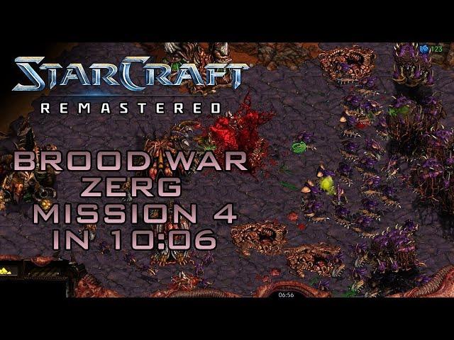 StarCraft Remastered Brood War Zerg Mission 4: The Liberation of Korhal (Speedrun / Walkthrough)