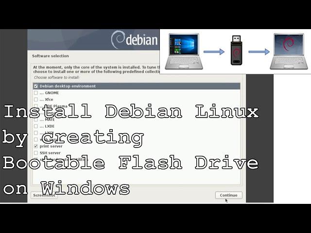 Remove Windows and install Debian Linux by using Flash Drive