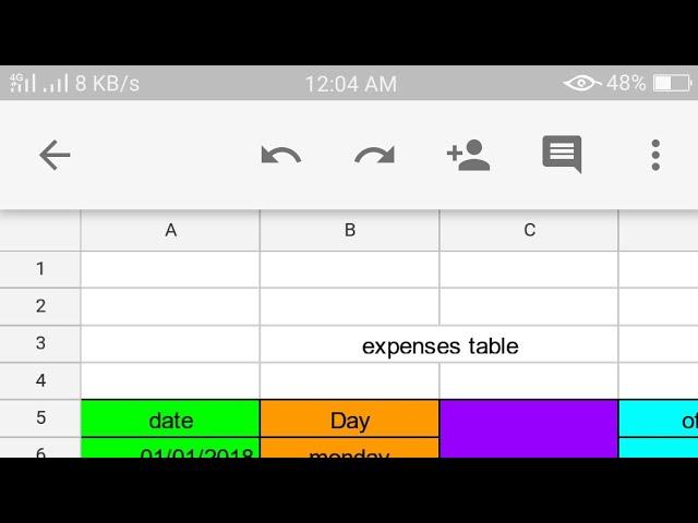 How to use [MS Excel] on your Android phone/make daily expenses sheet on mobile