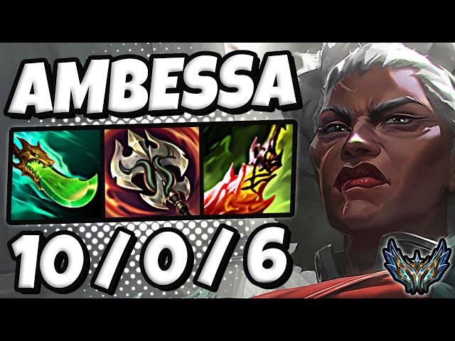 Ambessa vs Jax TOP [ Perfect KDA ] Lol Korea Challenger Patch 14.22 