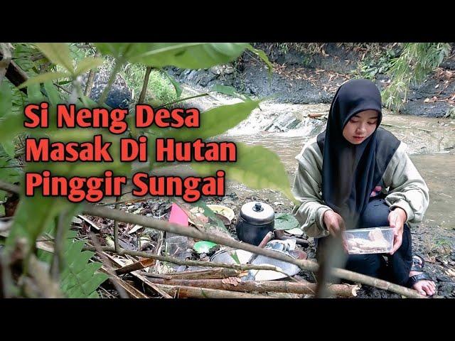 Gadis Desa Masak Di Tengah Hutan pinggir sungai || beautiful country girl ( life in the village )