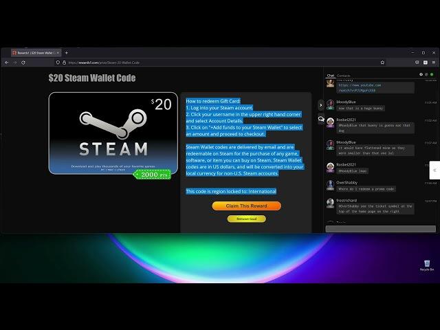 Where to earn free steam wallet codes online 2022.