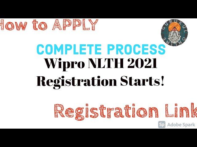 Wipro nlth registration 2021 | How to apply | Registration Link | Step by Step process