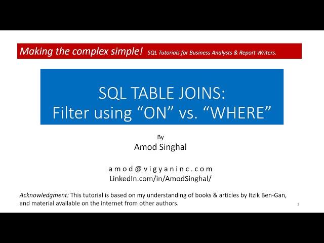 SQL JOIN: Condition in “ON” vs. “WHERE"