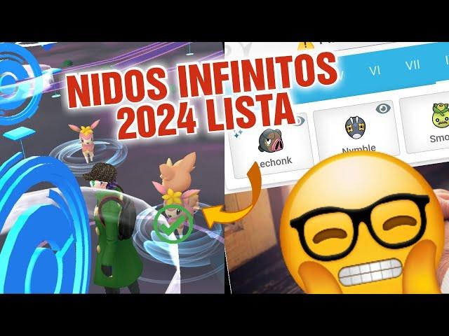 Nidos  pokemon go 2024  MAYO  Y JUNIO LISTA GLOBAL COMPLETA DE NIDOS ILIMITADOS  infinitos  