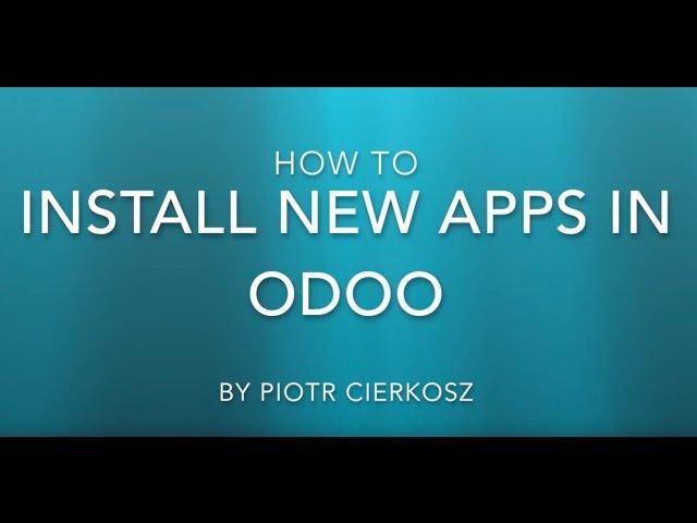 Odoo Mac Tutorial 2 - how to install new apps