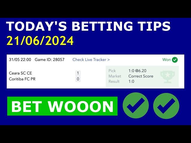 DAILY 2X ODDS ( FREE BETTING TIPS ) - EURO 24 PREDICTIONS 21/06/2024