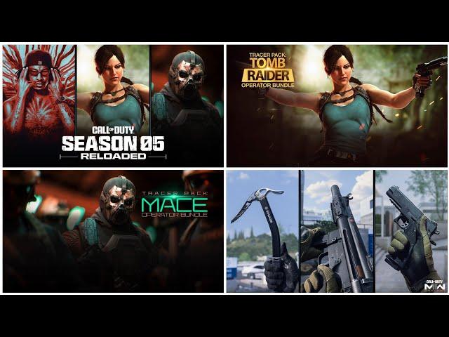 Season 5 Reloaded Bundles Tracer Pack Mace & Tomb Raider MW2 & Warzone 2 New Weapons