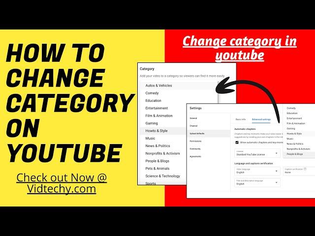 how to change category on youtube