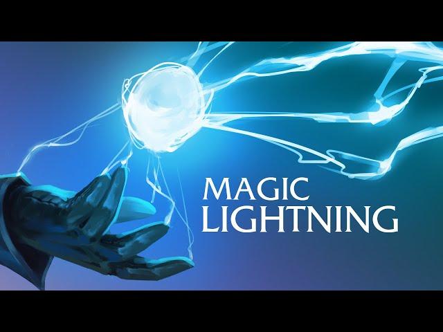 How to paint MAGIC LIGHTNING and ELECTRICITY - Art tutorial