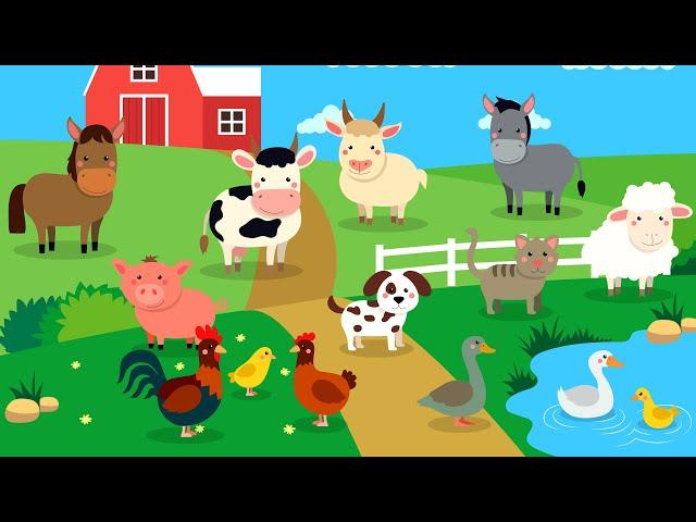 Learn Farm animals for kids | Farm Animals Names & Sounds