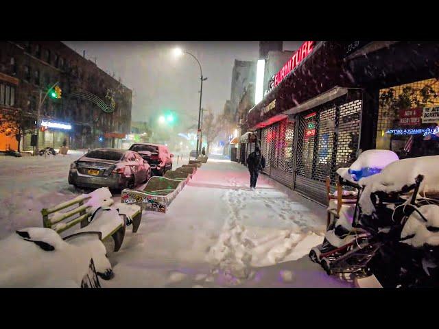 NYC 6AM Snow Walk | Bombogenesis Storm Kenan in Queens