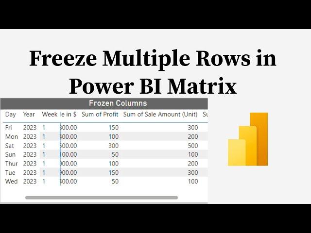 How To Freeze Multiple Columns in Power BI Matrix Visual - Easy Tutorial