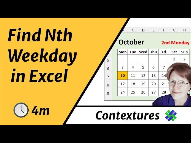 Find Nth Weekday in Month Excel Date Functions