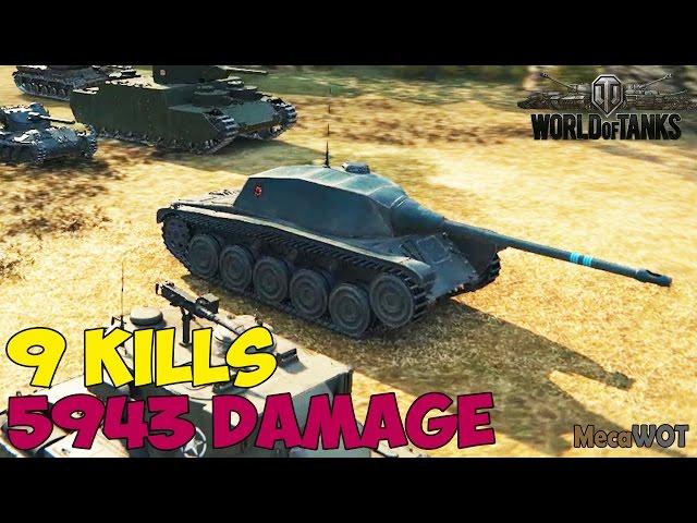 World of Tanks | AMX Chasseur de chars | 9 KILLS | 5943 Damage - Replay Gameplay 1080p 60 fps