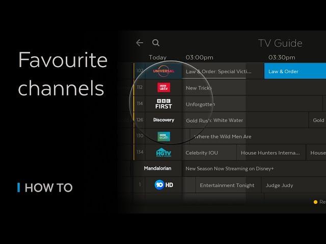 HOW TO - Set up favourite channels