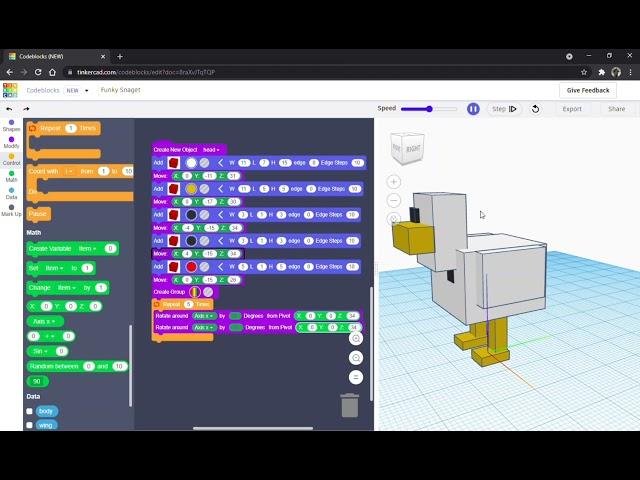 TinkerCAD Codeblocks Animation