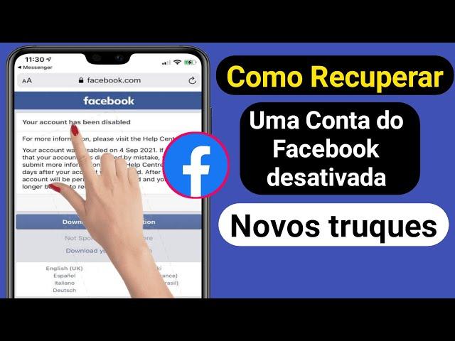 Como recuperar conta do Facebook desativada 2023 || Recuperação de conta desativada do Facebook