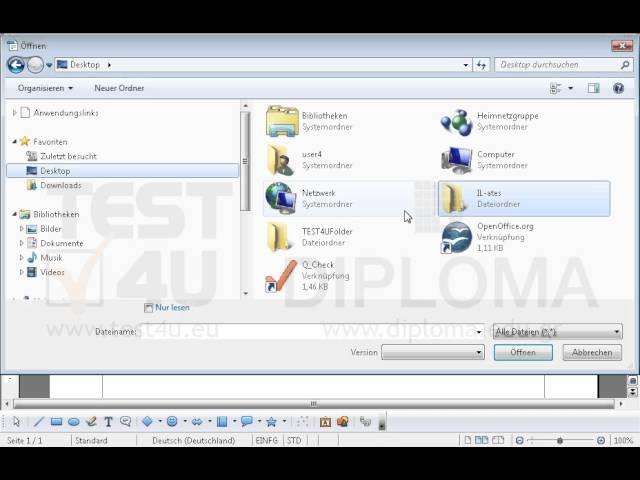 Starten Sie OpenOffice.org Writer und öffnen Sie das Dokument IL-ates4103.sxw vom Ordner...