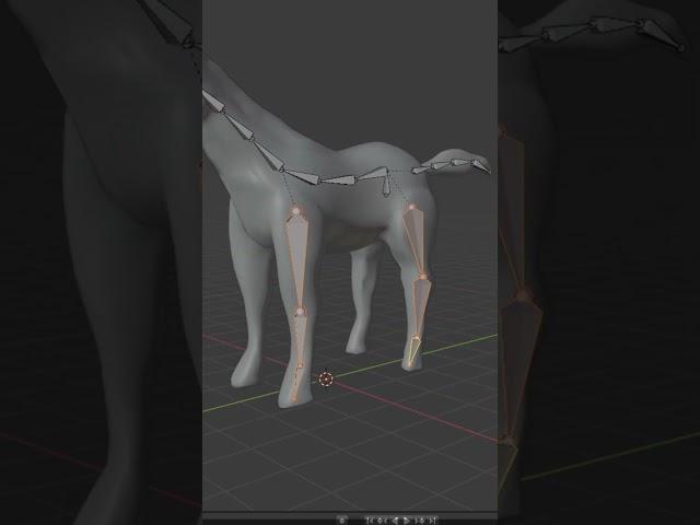 Few minutes Blender - Horse - MetaBall - How to basic Rig 3D horse model #blender #shorts