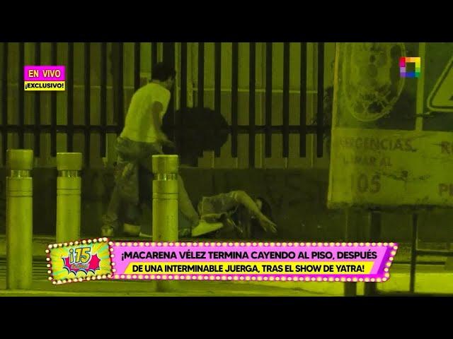 Amor y Fuego - MAY 27 - MACARENA VÉLEZ TERMINA CAYENDO AL PISO, DESPUÉS DE UNA INTERMINABLE JUERGA