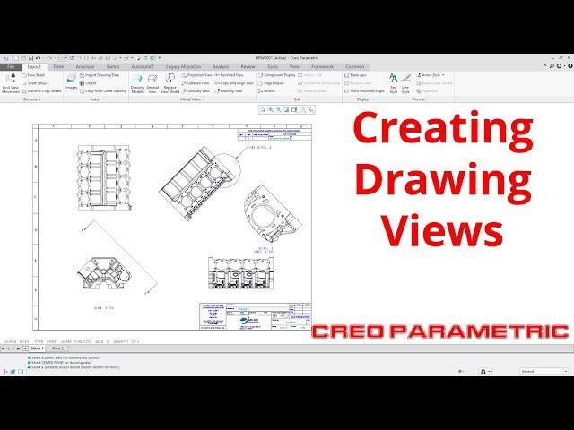 Creo Parametric - How To Create New Drawing Views